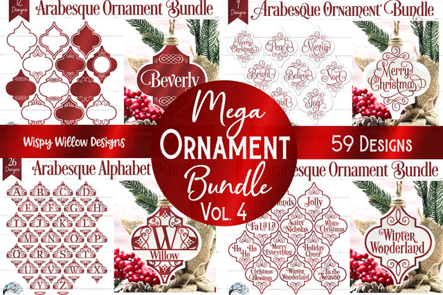 Mega Christmas Ornament SVG Bundle 4 SVG Wispy Willow Designs 