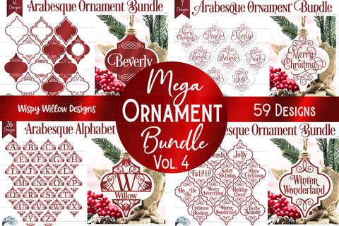 Mega Christmas Ornament SVG Bundle 4 SVG Wispy Willow Designs 