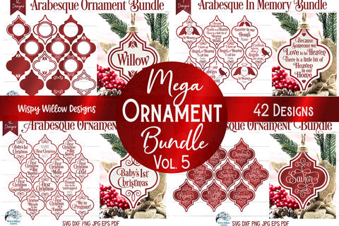 Mega Christmas Ornament SVG Bundle 5 SVG Wispy Willow Designs 