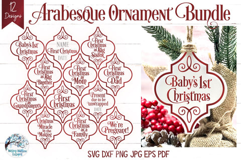 Mega Christmas Ornament SVG Bundle 5 SVG Wispy Willow Designs 