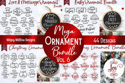 Mega Christmas Ornament SVG Bundle 6 SVG Wispy Willow Designs 