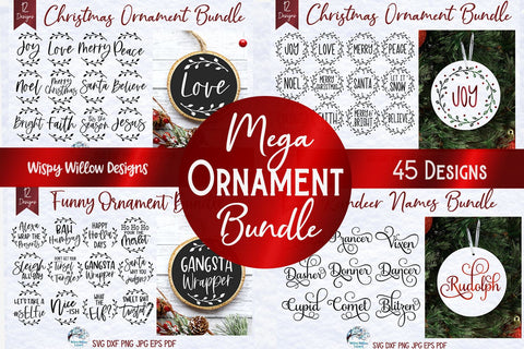 Mega Christmas Ornament SVG Bundle SVG Wispy Willow Designs 
