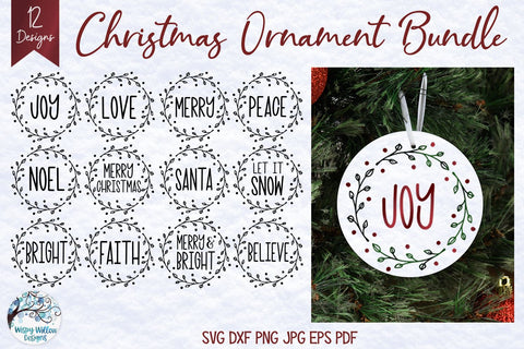 Mega Christmas Ornament SVG Bundle SVG Wispy Willow Designs 