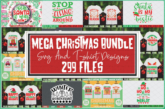 Mega Christmas Svg And T-Shirt Bundle SVG Creativeart88 