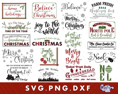 MEGA Christmas Svg Bundle #1 | Christmas Sign | Holiday Svg SVG Crafty Mama Studios 