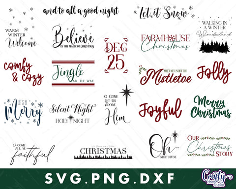 MEGA Christmas Svg Bundle #2 | Christmas Sign | Holiday Svg SVG Crafty Mama Studios 