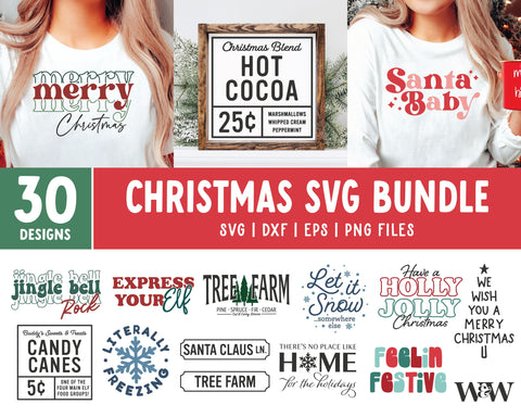 Mega Christmas SVG Bundle | 30 Holiday Designs SVG Wood And Walt 