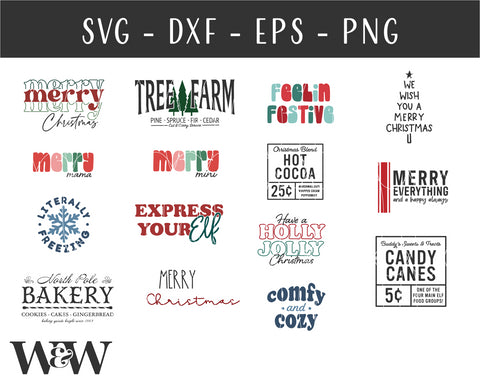 Mega Christmas SVG Bundle | 30 Holiday Designs SVG Wood And Walt 