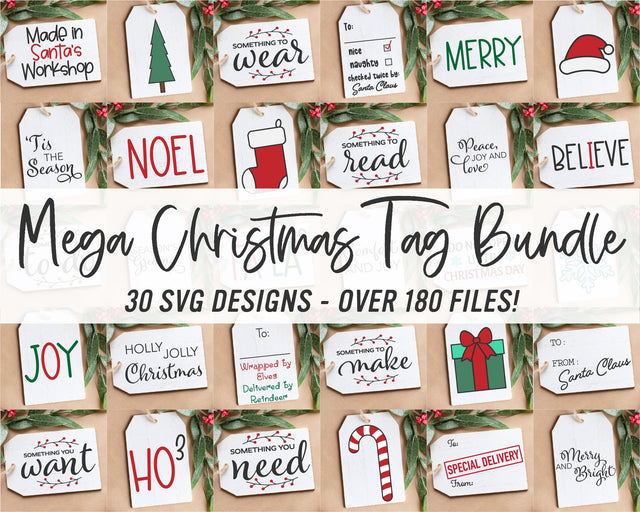 Mega Christmas Tags Bundle SVG | Christmas Cut File | Holiday Gift Labels | Winter Sticker Design | Xmas Presents Tag | Themed Gifts SVG Wood And Walt 
