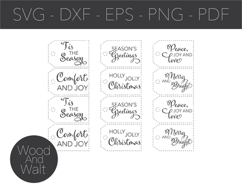 Mega Christmas Tags Bundle SVG | Christmas Cut File | Holiday Gift Labels | Winter Sticker Design | Xmas Presents Tag | Themed Gifts SVG Wood And Walt 