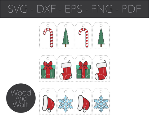 Mega Christmas Tags Bundle SVG | Christmas Cut File | Holiday Gift Labels | Winter Sticker Design | Xmas Presents Tag | Themed Gifts SVG Wood And Walt 