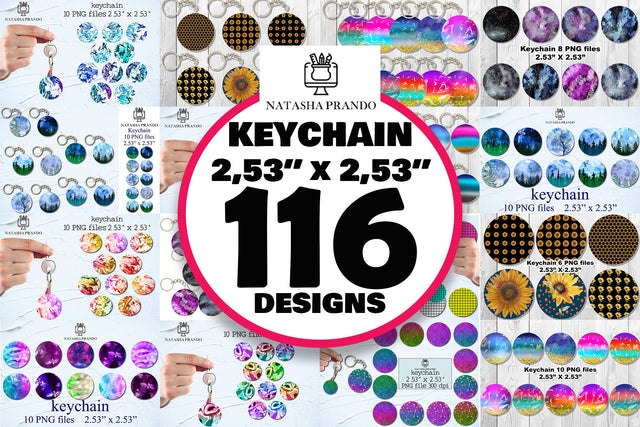 Mega Circle Keychain Bundle, Keychain Sublimation Bundle Sublimation Natasha Prando 