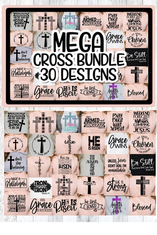 MEGA CROSS BUNDLE - 30 DESIGNS - EASTER SVG PNG EPS DXF SVG On the Beach Boutique 