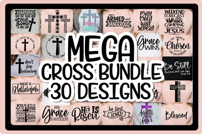 MEGA CROSS BUNDLE - 30 DESIGNS - EASTER SVG PNG EPS DXF SVG On the Beach Boutique 