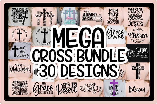 MEGA CROSS BUNDLE - 30 DESIGNS - EASTER SVG PNG EPS DXF SVG On the Beach Boutique 