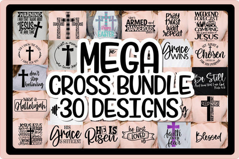 MEGA CROSS BUNDLE - 30 DESIGNS - EASTER SVG PNG EPS DXF SVG On the Beach Boutique 