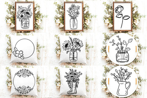 Mega Flower SVG Bundle | 52 Hand Drawn Floral Designs SVG Diva Watts Designs 