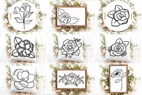 Mega Flower SVG Bundle | 52 Hand Drawn Floral Designs SVG Diva Watts Designs 