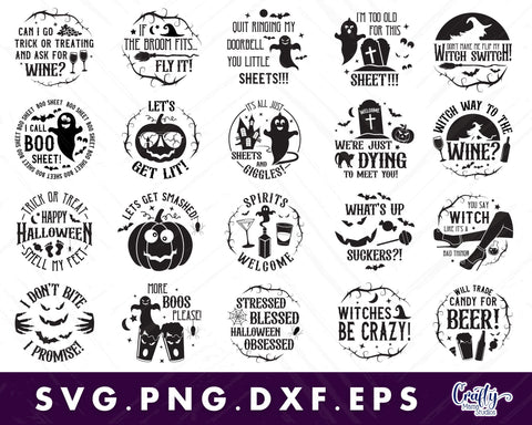 MEGA Halloween Door Hanger Svg Bundle | Halloween Sign Svg SVG Crafty Mama Studios 