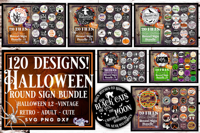 MEGA Halloween Door Hanger Svg Bundle | Halloween Sign Svg SVG Crafty Mama Studios 