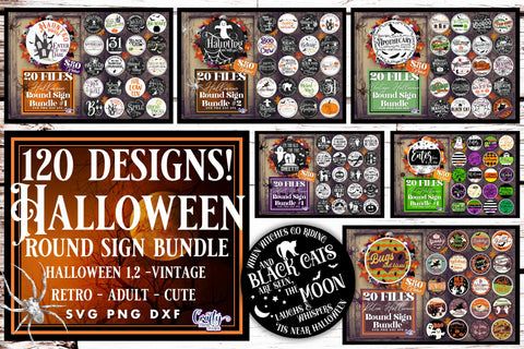 MEGA Halloween Door Hanger Svg Bundle | Halloween Sign Svg SVG Crafty Mama Studios 
