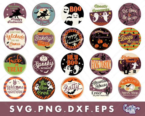 MEGA Halloween Door Hanger Svg Bundle | Halloween Sign Svg SVG Crafty Mama Studios 