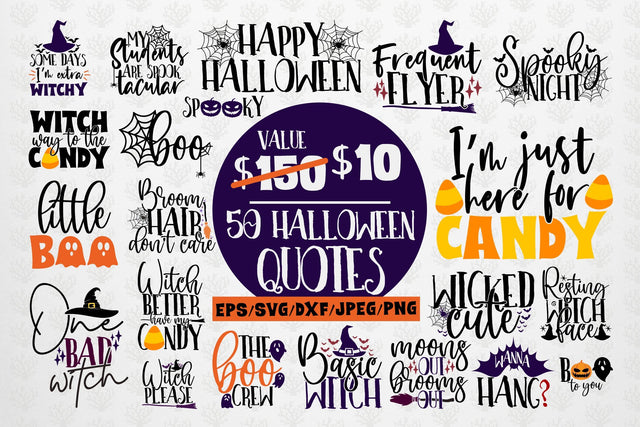 Mega Halloween SVG Bundle - 50 Designs Cut Files SVG CoralCutsSVG 