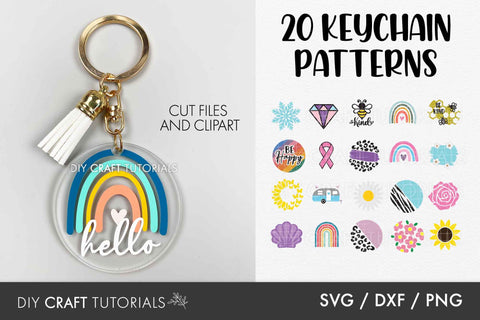 MEGA KEYCHAIN SVG BUNDLE - OVER 600 CUT FILES! SVG DIY Craft Tutorials 