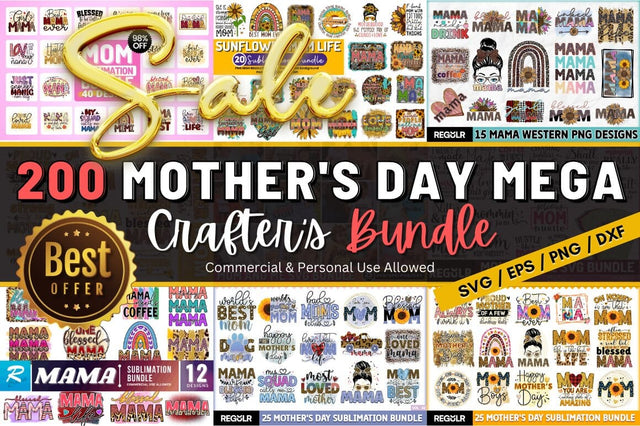 MEGA Mothers Day Sublimation Bundle, Mom SVG Design Bundle Sublimation Regulrcrative 