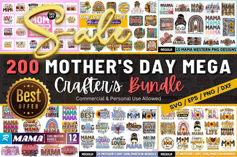 MEGA Mothers Day Sublimation Bundle, Mom SVG Design Bundle Sublimation Regulrcrative 