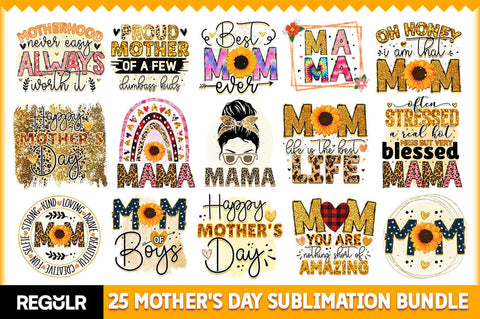 MEGA Mothers Day Sublimation Bundle, Mom SVG Design Bundle Sublimation Regulrcrative 