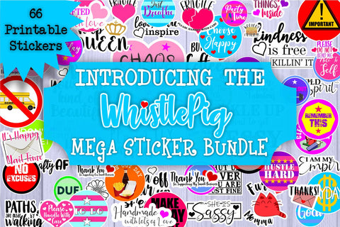 Mega Printable Sticker Bundle - Stickers Bundle - Small Business Stickers - Planner Stickers - Cute Stickers Sublimation Whistlepig Designs 