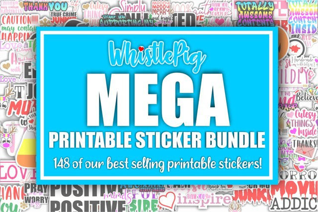 Mega Printable Stickers Bundle - Small Business Stickers - Packaging Stickers Bundle - Mail Stickers Sublimation Whistlepig Designs 