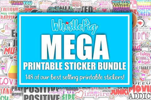 Mega Printable Stickers Bundle - Small Business Stickers - Packaging Stickers Bundle - Mail Stickers Sublimation Whistlepig Designs 