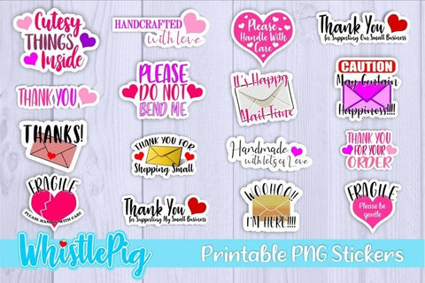 Mega Printable Stickers Bundle - Small Business Stickers - Packaging Stickers Bundle - Mail Stickers Sublimation Whistlepig Designs 