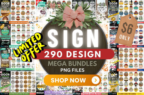 MEGA Round Door Sign Bundle 290 DESIGNS, Door SVG, Door Sign SVG Regulrcrative 