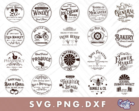 MEGA Round Door Sign Svg Bundle | Round Farmhouse Signs SVG Crafty Mama Studios 