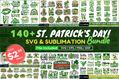 MEGA St. Patrick's day Design Bundle, St Patrick's Day SVG Sublimation Regulrcrative 