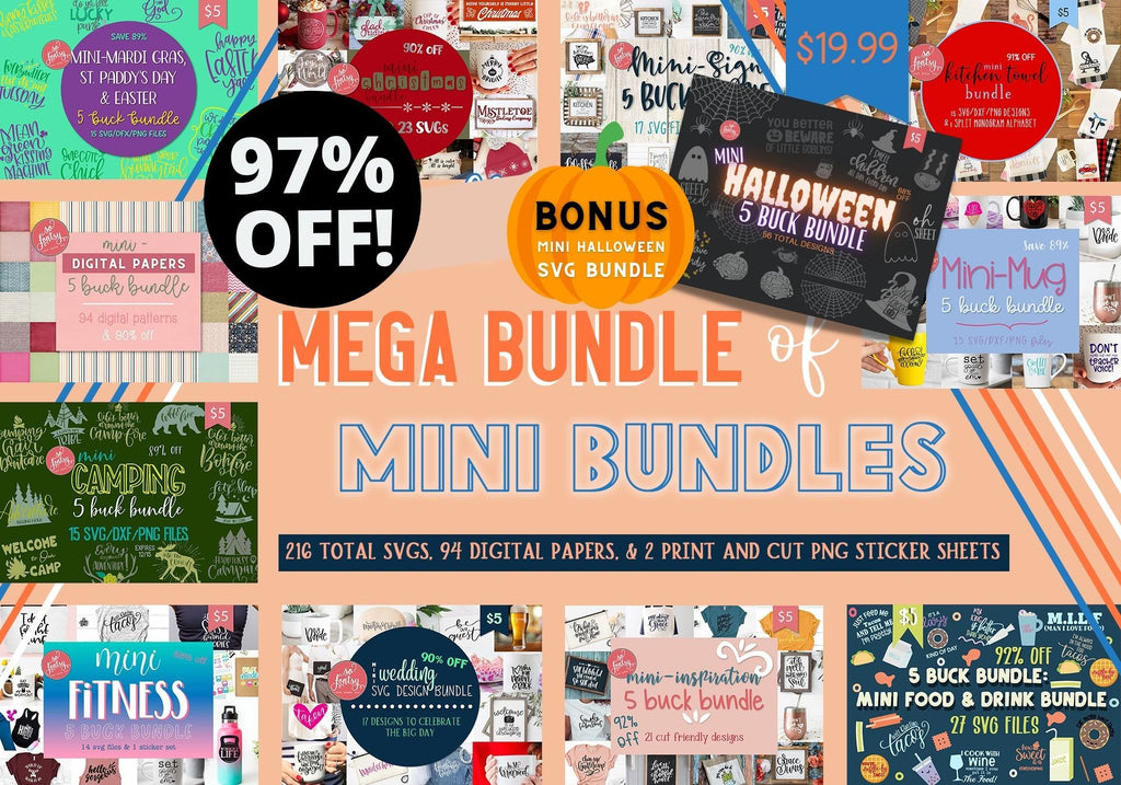 Mega Starter SVG Design Bundle for Cricut & Silhouette | So Fontsy