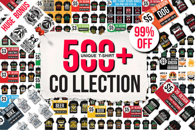 Mega T-shirt Design Bundle SVG Rupkotha 
