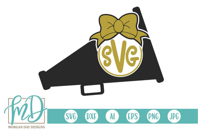Megaphone Monogram with Bow SVG Morgan Day Designs 