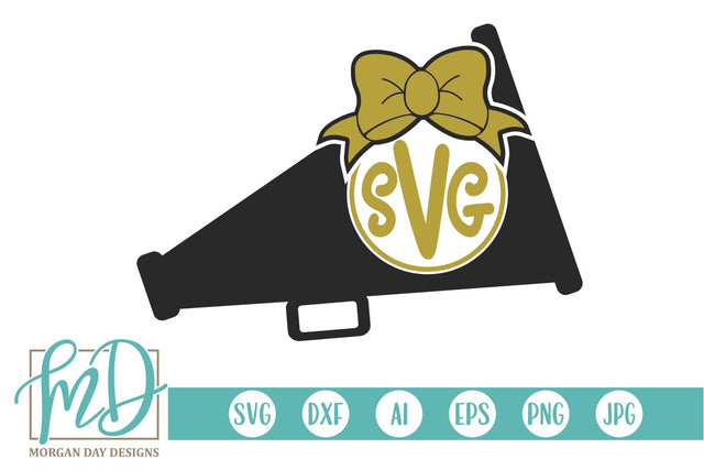 Megaphone Monogram with Bow SVG Morgan Day Designs 