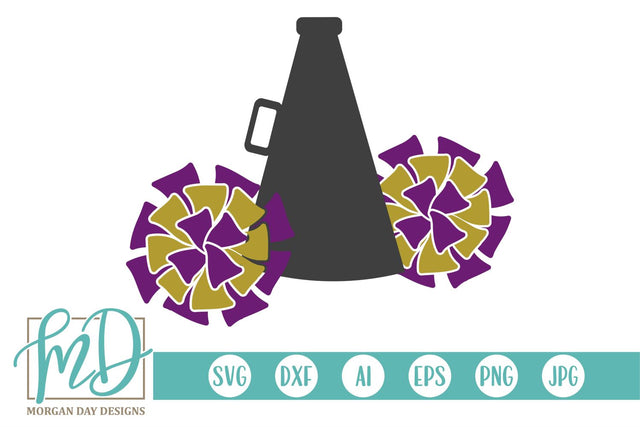 Megaphone with Pom Poms SVG Morgan Day Designs 