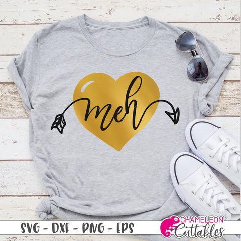 Meh layered - Single - Anti Valentine's Day - Valentines SVG SVG Chameleon Cuttables 