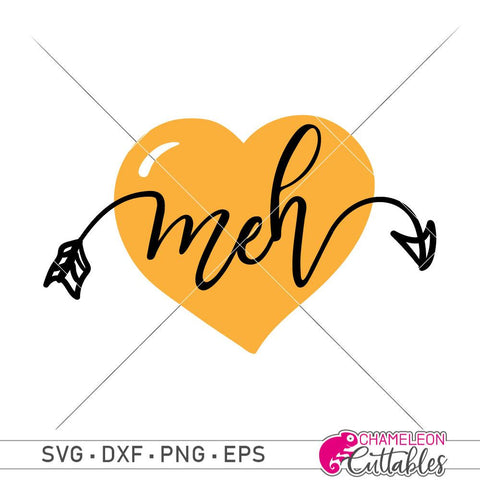 Meh layered - Single - Anti Valentine's Day - Valentines SVG SVG Chameleon Cuttables 