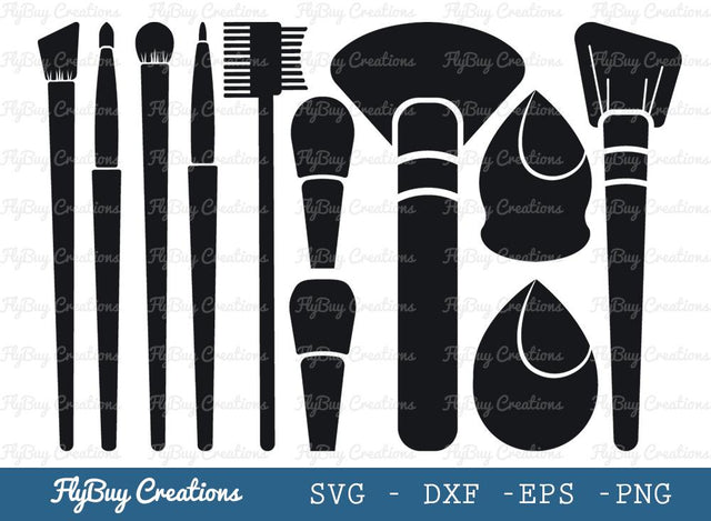 Mekup Brush Set Svg CutFile| Makeup Brushes | Brush Set | Beauty | Fashion SVG ETC Craft 