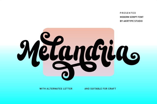 Melandria script font Font Akrt Std 