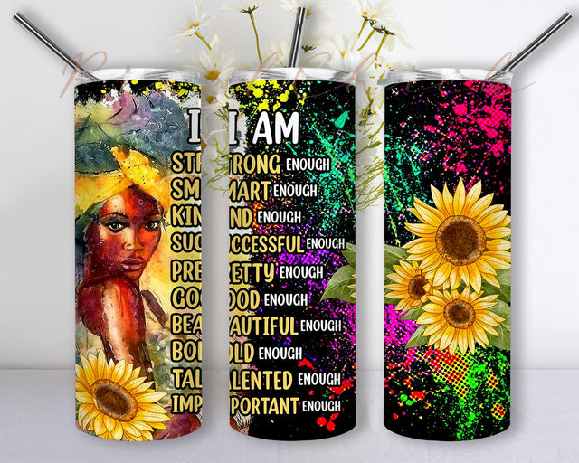 Melanin Poppin Girl Tumbler Magic Black Queen 20oz Skinny Tumbler Sublimation Designs, Straight/Tapered Tumbler Design, PNG Digital Download Sublimation PixelChick 