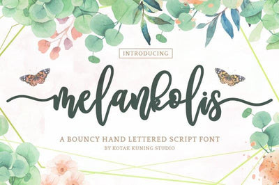Melankolis Script Font Kotak Kuning Studio 