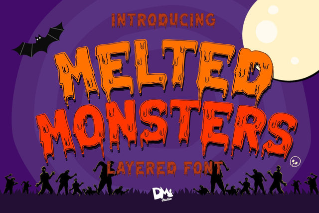 Melted Monster - Halloween Pack Layered Font Font Dm Letter Studio 